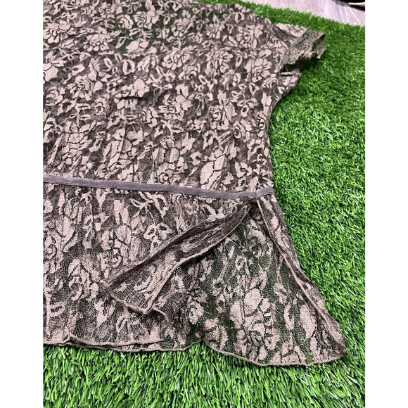 DKNY Lace Blouse in Olive and Cream - Picture 8 of 10